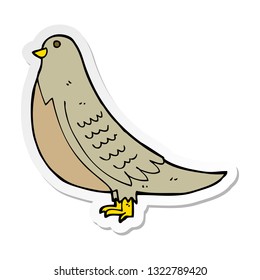 pegatina de un pájaro común de dibujos animados
