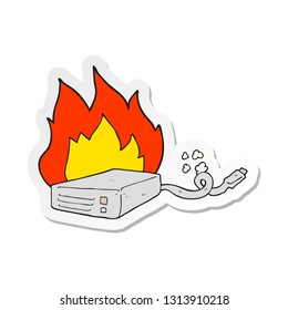 Aufkleber einer Cartoon-Computerfestplatte zum Brennen
