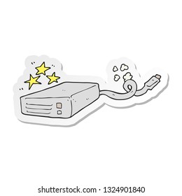 sticker of a cartoon computer hard drive