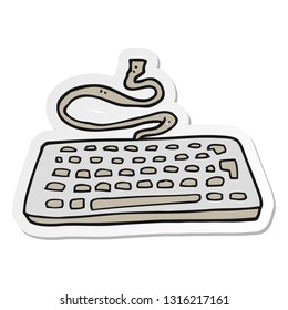 sticker of a cartoon computer keyboard