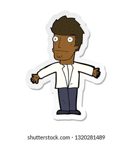 sticker of a cartoon confused man
