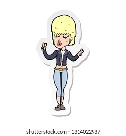 sticker of a cartoon cool girl