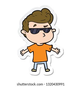 pegatina de un tipo genial de caricatura