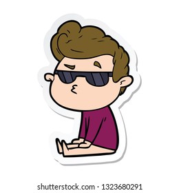 sticker of a cartoon cool guy