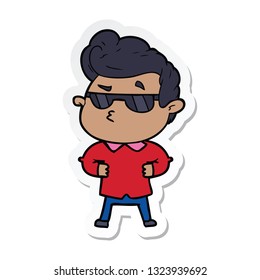 sticker of a cartoon cool guy