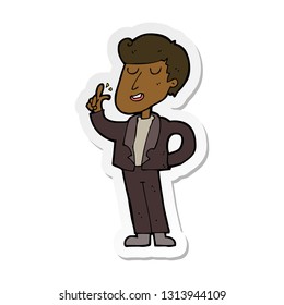 sticker of a cartoon cool guy snapping fingers