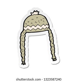 pegatina de un sombrero fresco de dibujos animados