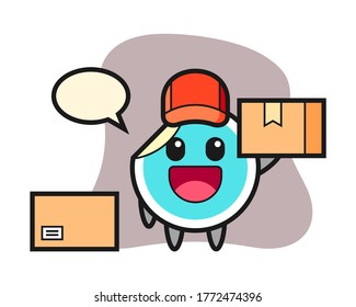 Sticker cartoon as a courier