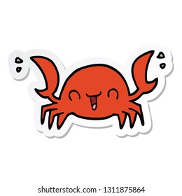 sticker of a cartoon crab