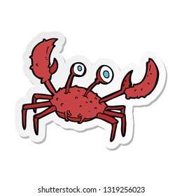 sticker of a cartoon crab