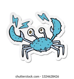 sticker of a cartoon crab