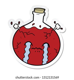 pegatina de una poción de craqueo de caricatura