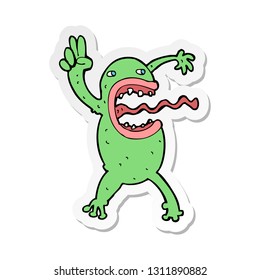 sticker of a cartoon crazy frog