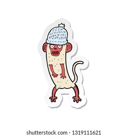 sticker of a cartoon crazy monkey