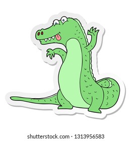 sticker of a cartoon crocodile