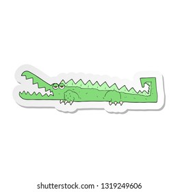 sticker of a cartoon crocodile