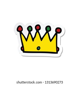 pegatina de una corona de dibujos animados