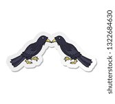 sticker of a cartoon crows