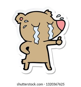 pegatina de un oso caricaturista