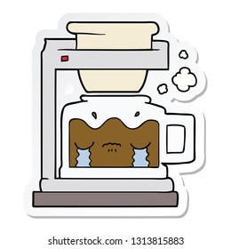 Aufkleber einer Cartoon-Schreibefilterkaffeemaschine