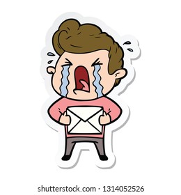 pegatina de un hombre llorando una caricatura