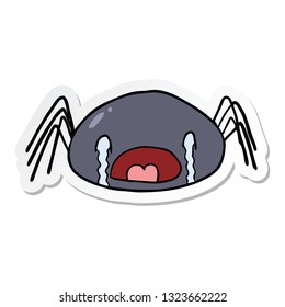 Aufkleber einer weinenden Spinne
