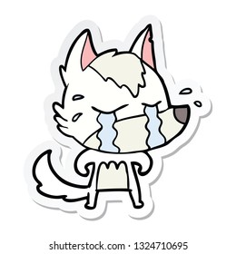 pegatina de una caricatura que llora lobo