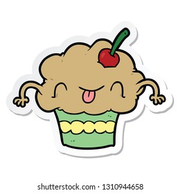 adesivo de um bolinho de desenho animado