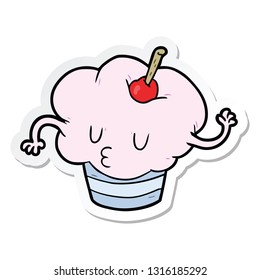 Aufkleber eines Cartoon-Cupcakes