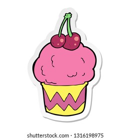 Aufkleber eines Cartoon-Cupcakes
