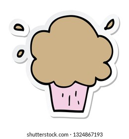 adesivo de um bolinho de desenho animado