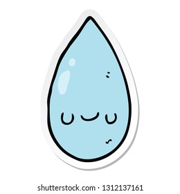 sticker of a cartoon cute raindrop