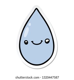 Aufkleber eines Cartoon cute raindrop