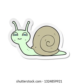 sticker of a cartoon cute snail