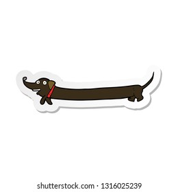 sticker of a cartoon dachshund