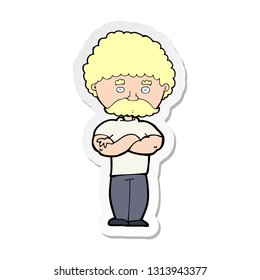 sticker of a cartoon dad with folded arms