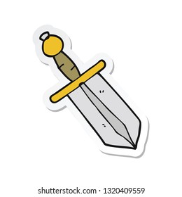 sticker of a cartoon dagger