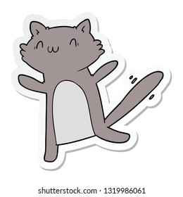 pegatina de un gato bailador de dibujos animados