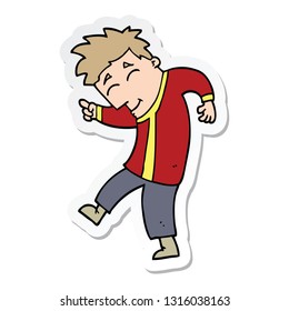 sticker of a cartoon dancing man