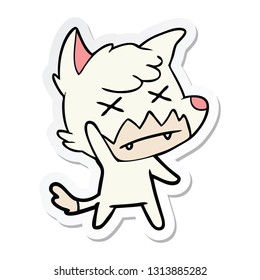 sticker of a cartoon dead fox