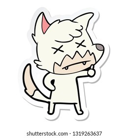 sticker of a cartoon dead fox