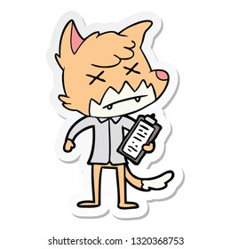 sticker of a cartoon dead fox