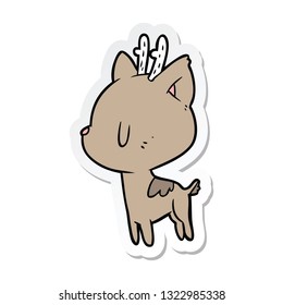 sticker of a cartoon deer