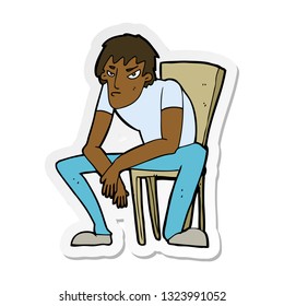 sticker of a cartoon dejected man