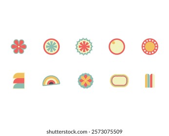 Sticker Cartoon Design Element Set