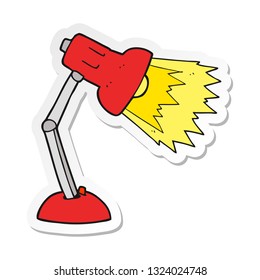 sticker of a cartoon desk lamp