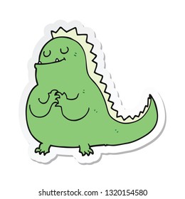 sticker of a cartoon dinosaur