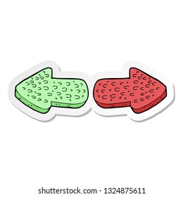 sticker of a cartoon direction arrows