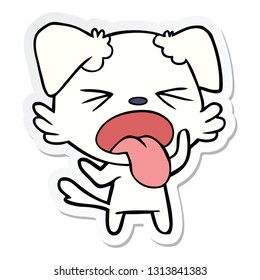 sticker of a cartoon disgusted dog