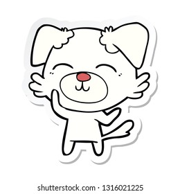 sticker of a cartoon dog